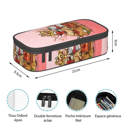 Trousse Crayons Chat Chanceux Rose